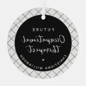 Custom Toekomst OT Beroepstherapeut Elegant Glas Ornament (Achterkant)