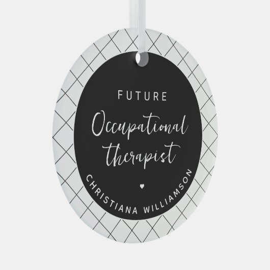 Custom Toekomst OT Beroepstherapeut Elegant Glas Ornament (Voorkant Rechts)