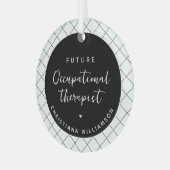 Custom Toekomst OT Beroepstherapeut Elegant Glas Ornament (Voorkant links)