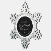 Custom Toekomst OT Beroepstherapeut Elegant Tin Sneeuwvlok Ornament (Rechts)