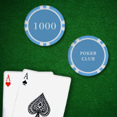 Custom Toernooi Game Value 1000 Lichtblauw Poker Chips