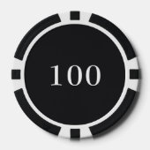 Custom Toernooi Game Value 100 Zwart Poker Chips (Voorkant)
