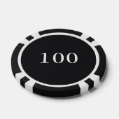 Custom Toernooi Game Value 100 Zwart Poker Chips (Enkel)