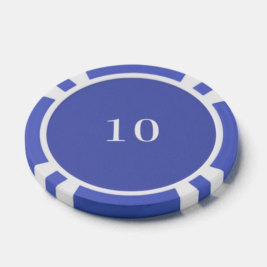 Custom Toernooi Game Value 10 Blauw Poker Chips (Enkel)