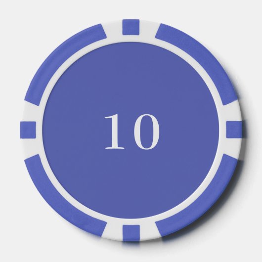 Custom Toernooi Game Value 10 Blauw Poker Chips (Voorkant)