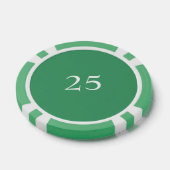 Custom Toernooi Game Value 25 Groen Poker Chips (Enkel)