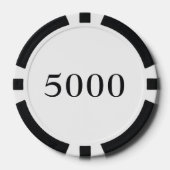 Custom Toernooi Game Value 5000 Wit Poker Chips (Voorkant)