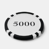 Custom Toernooi Game Value 5000 Wit Poker Chips (Enkel)