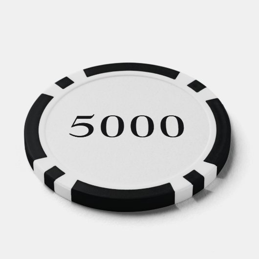 Custom Toernooi Game Value 5000 Wit Poker Chips (Enkel)