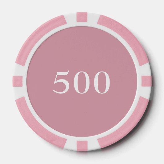 Custom Toernooi Game Value 500 Roze Poker Chips (Voorkant)
