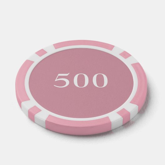 Custom Toernooi Game Value 500 Roze Poker Chips (Enkel)