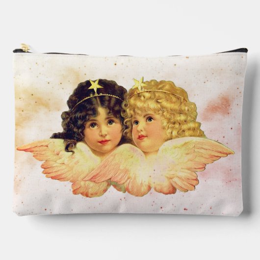 CUSTOM TOILETRY BAGS TWIN ANGELS WITH CLOUDS ETUI (Voorkant)