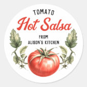 Custom Tomato Hot Salsa label met  stijl (Voorkant)