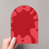 Custom Tomato Red Drip Acrylic Invitation Acryl Uitnodigingen (Insitu (Draagbaar))