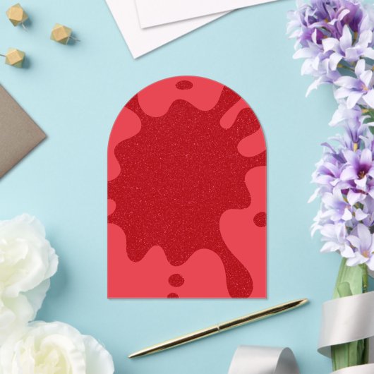 Custom Tomato Red Drip Acrylic Invitation Acryl Uitnodigingen (Insitu (Huwelijk))