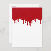 Custom Tomato Red Drip Gloss Announcement Postcard Aankondigingskaart (Voorkant / Achterkant)