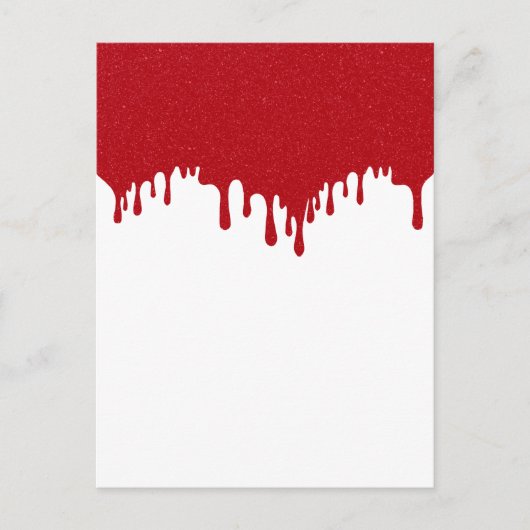 Custom Tomato Red Drip Gloss Announcement Postcard Aankondigingskaart (Voorkant)