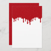 Custom Tomato Red Drip Noise Flat Card Save The Date (Voorkant / Achterkant)