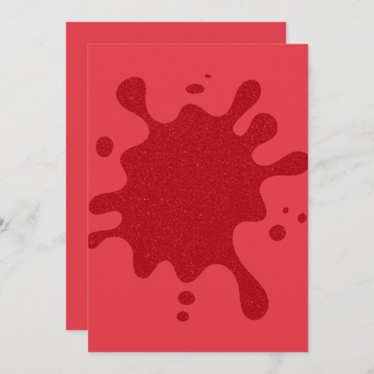 Custom Tomato Red Ink Splash Card Save The Date (Voorkant / Achterkant)