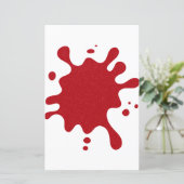 Custom Tomato Red Ink Splat Paper Sheet (Staand voorkant)