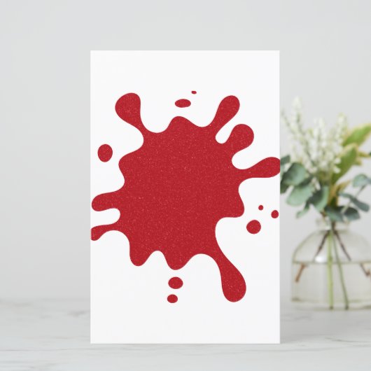 Custom Tomato Red Ink Splat Paper Sheet (Staand voorkant)
