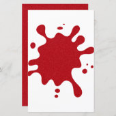 Custom Tomato Red Ink Splat Paper Sheet (Voorkant / Achterkant)