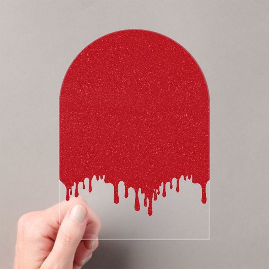 Custom Tomato Red Melt Acrylic Invitation Acryl Uitnodigingen (Insitu (Draagbaar))