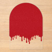 Custom Tomato Red Melt Acrylic Invitation Acryl Uitnodigingen (Voorkant)