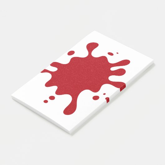 Custom Tomato Red Paint Splash Post-It Notes (Schuin)