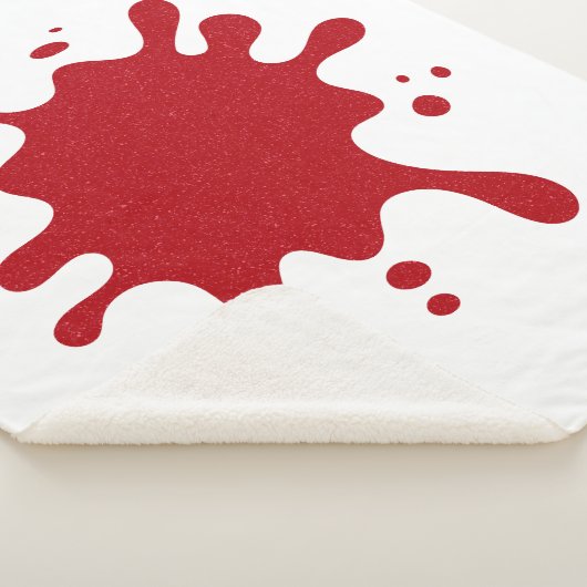 Custom Tomato Red Splash Blanket – White Base Sherpa Deken (3/4)