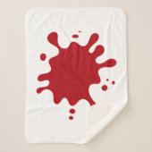 Custom Tomato Red Splash Blanket – White Base Sherpa Deken (Voorkant)