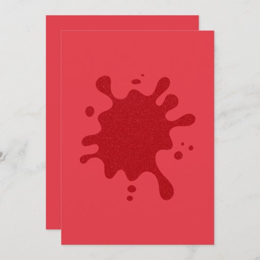 Custom Tomato Red Splash Flat Save The Date Card (Voorkant / Achterkant)