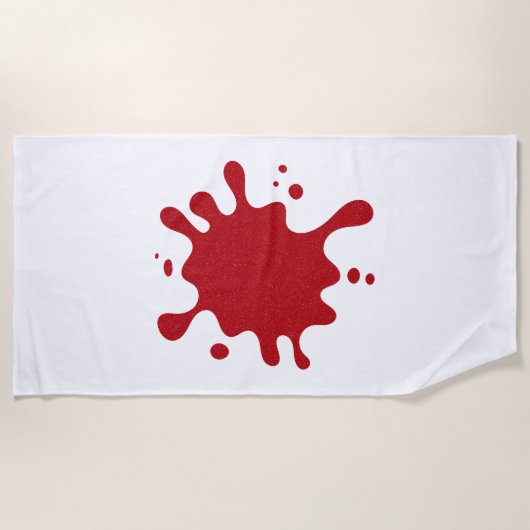 Custom Tomato Red Splash Graphic Beach Towel Strandlaken (Voorkant)