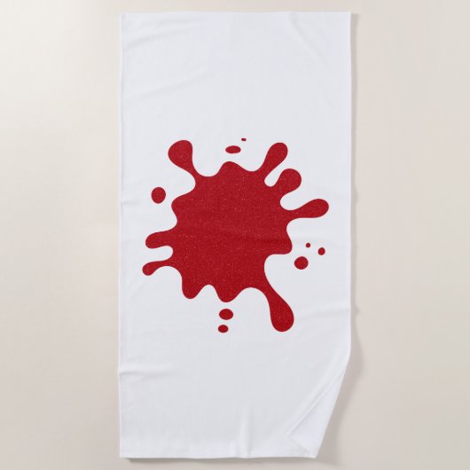 Custom Tomato Red Splash Graphic Beach Towel Strandlaken (Voorkant)