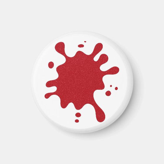 Custom Tomato Red Splash Magnet (White Base) (Voorkant)