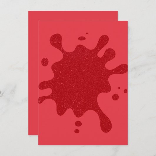 Custom Tomato Red Splash Matte Invitation Kaart (Voorkant / Achterkant)