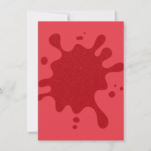 Custom Tomato Red Splash Matte Invitation Kaart (Voorkant)
