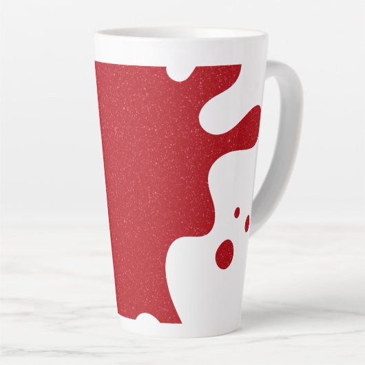 Custom Tomato Red Splash Noise Latte Mug Latte Mok (Rechterhoek)