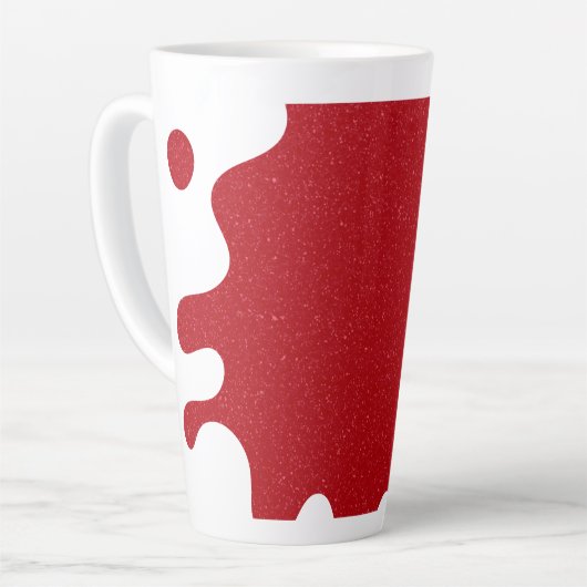 Custom Tomato Red Splash Noise Latte Mug Latte Mok (Linkerhoek)