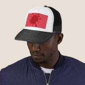 Custom Tomato Red Splash Trucker Hat Pet (In situ)