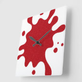 Custom Tomato Red Splash White Wall Clock Vierkante Klok (Hoek)