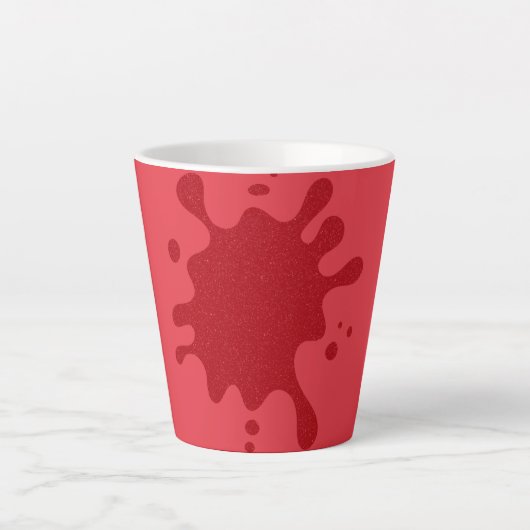 Custom Tomato Red Splat Mug – Editable Design Latte Mok (Voorkant)