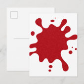 Custom Tomato Red Splatter Announcement Postcard Aankondigingskaart (Voorkant / Achterkant)