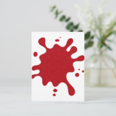 Custom Tomato Red Splatter Announcement Postcard Aankondigingskaart (Staand voorkant)