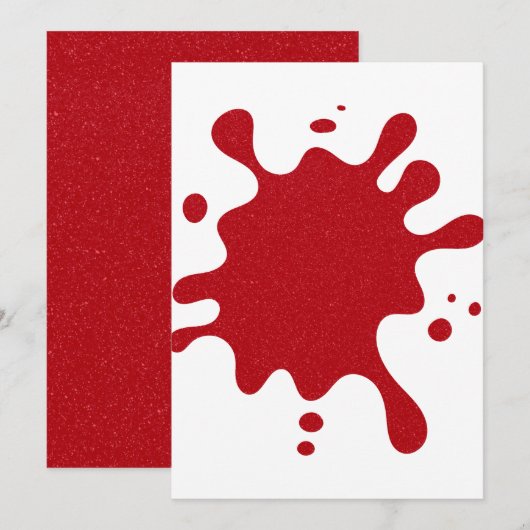 Custom Tomato Red Splatter Flat Holiday Card Feestdagenkaart (Voorkant / Achterkant)