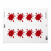 Custom Tomato Red Splatter Return Labels (Full Sheet)