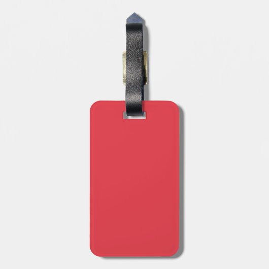 Custom Tomato Red Split Bagagelabel (Achterkant verticaal)