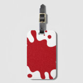 Custom Tomato Red & White Splash Luggage Tag Bagagelabel (Voorkant (verticaal))