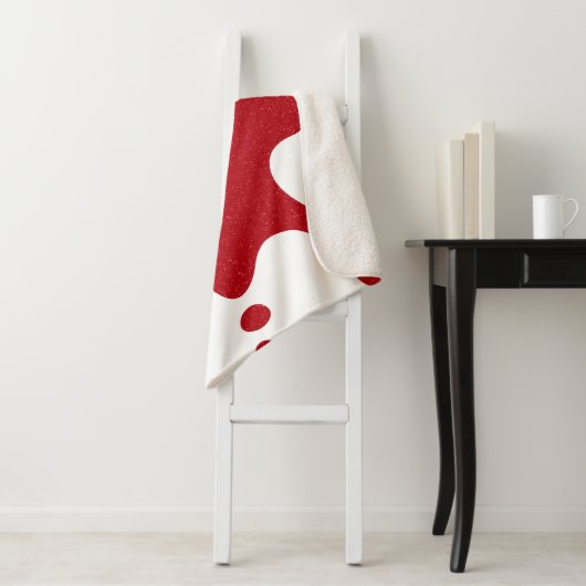 Custom Tomato Red & White Splash Sherpa Blanket Sherpa Deken (In situ)