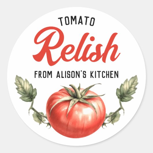 Custom Tomato Relish Canning label (Voorkant)